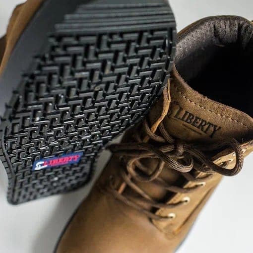 Premium leather for work boots inside the Liberty Footwear factory in Grand Rapids, Michigan